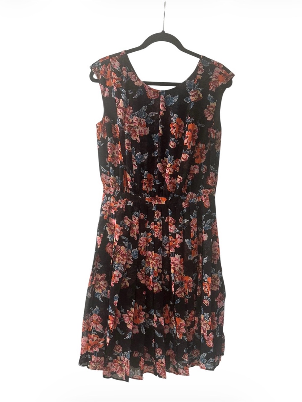 Halogen Floral Pleated Midi Dress - Size 10